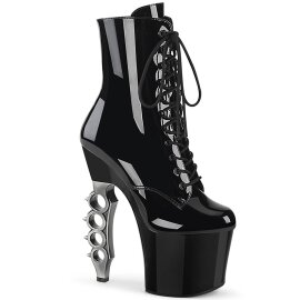 Pleaser IRONGRIP-1020 Plateau Ankle Boots Patent Black...