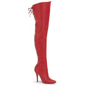 Pleaser LEGEND-8899 Overknee Boots Leather Red EU-38 / US-8