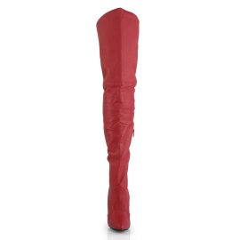 Pleaser LEGEND-8899 Overknee Boots Leather Red EU-38 / US-8