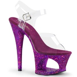 Pleaser MOON-708LG Plateau Sandalettes Transparent Purple...