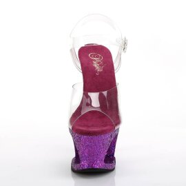 Pleaser MOON-708LG Plateau Sandalettes Transparent Purple...