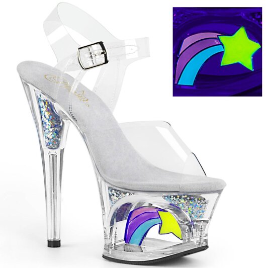 Pleaser MOON-708RSS Plateau Sandalettes Transparent EU-35 / US-5