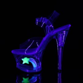 Pleaser MOON-708RSS Plateau Sandalettes Transparent EU-35 / US-5