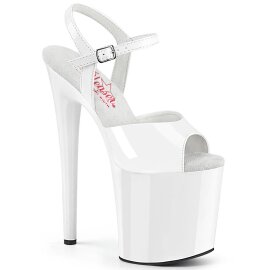 Pleaser NAUGHTY-809 Plateau Sandalettes Patent White...