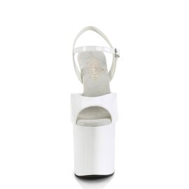 Pleaser NAUGHTY-809 Plateau Sandalettes Patent White...