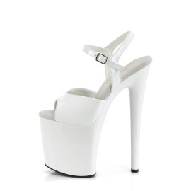 Pleaser NAUGHTY-809 Plateau Sandalettes Patent White EU-40 / US-10