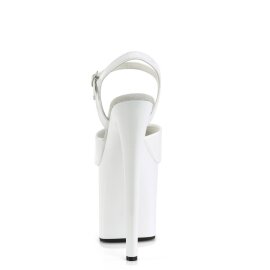 Pleaser NAUGHTY-809 Plateau Sandalettes Patent White EU-39 / US-9