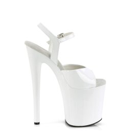 Pleaser NAUGHTY-809 Plateau Sandalettes Patent White EU-39 / US-9