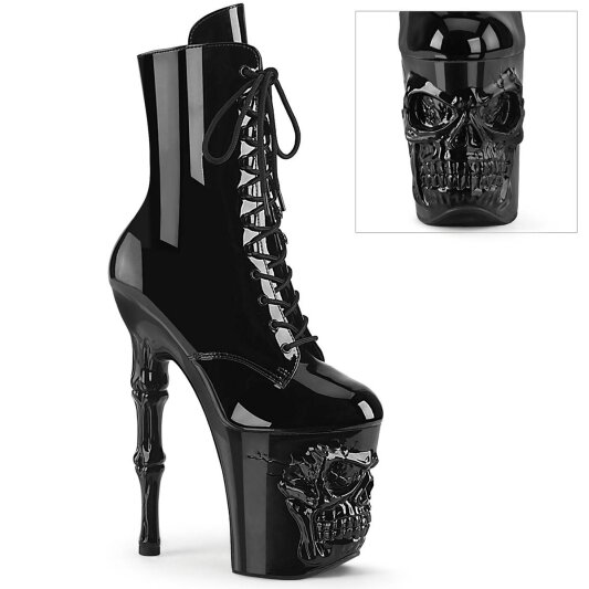 Pleaser RAPTURE-1020 Plateau Ankle Boots Patent Black EU-35 / US-5