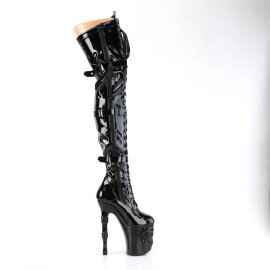 Pleaser RAPTURE-3028 Plateau Overknee Boots Patent Black EU-37 / US-7