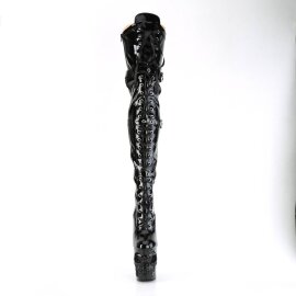 Pleaser RAPTURE-3028 Plateau Overknee Boots Patent Black...