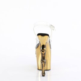 Pleaser RAPTURE-808-LT Plateau Sandalettes Transparent Gold EU-37 / US-7