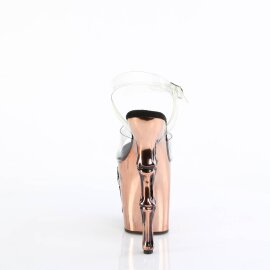 Pleaser RAPTURE-808-LT Plateau Sandalettes Transparent Rose Gold EU-36 / US-6