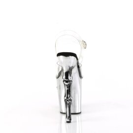 Pleaser RAPTURE-808-LT Plateau Sandalettes Transparent Silver EU-35 / US-5
