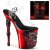 Pleaser RAPTURE-808-LT Plateau Sandalettes Transparent Red EU-40 / US-10