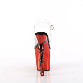 Pleaser RAPTURE-808-LT Plateau Sandalettes Transparent Red EU-35 / US-5