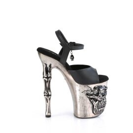 Pleaser RAPTURE-809-LT Plateau Sandalettes Faux Leather Black Silver EU-35 / US-5
