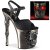Pleaser RAPTURE-809-LT Plateau Sandalettes Faux Leather Black Silver EU-35 / US-5