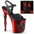 Pleaser RAPTURE-809-LT Plateau Sandalettes Faux Leather Black Red EU-37 / US-7