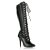 Pleaser SEDUCE-2024 Knee-High Boots Faux Leather Black EU-40 / US-10