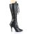 Pleaser SEDUCE-2024 Knee-High Boots Faux Leather Black EU-36 / US-6
