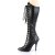Pleaser SEDUCE-2024 Knee-High Boots Faux Leather Black EU-38 / US-8