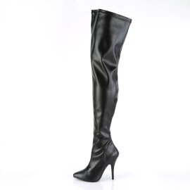 Pleaser SEDUCE-3000 Overknee Boots Faux Leather Black EU-43 / US-13