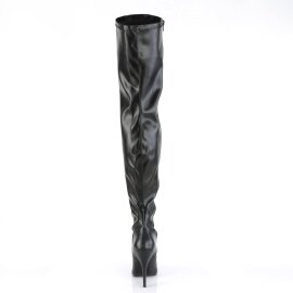 Pleaser SEDUCE-3000 Overknee Boots Faux Leather Black EU-38 / US-8
