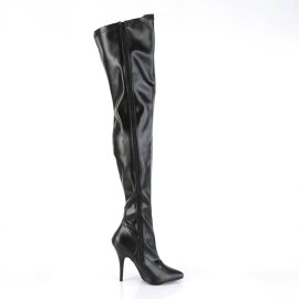 Pleaser SEDUCE-3000 Overknee Boots Faux Leather Black EU-38 / US-8