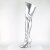 Pleaser SEDUCE-3000 Overknee Boots Faux Leather Silver EU-38 / US-8