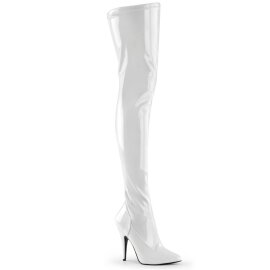 Pleaser SEDUCE-3000 Overknee Boots Patent White EU-38 / US-8