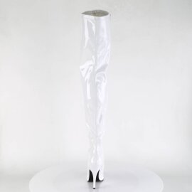 Pleaser SEDUCE-3000 Overknee Boots Patent White EU-38 / US-8