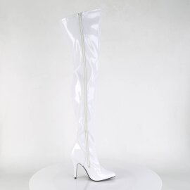 Pleaser SEDUCE-3000 Overknee Boots Patent White EU-38 / US-8