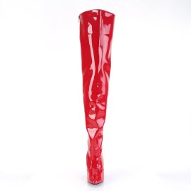 Pleaser SEDUCE-3010 Overknee Boots Patent Red EU-38 / US-8
