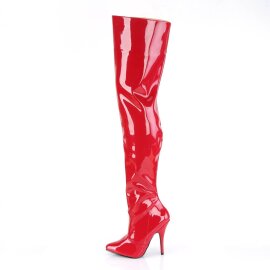 Pleaser SEDUCE-3010 Overknee Boots Patent Red EU-38 / US-8
