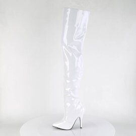 Pleaser SEDUCE-3010 Overknee Boots Patent White EU-38 / US-8