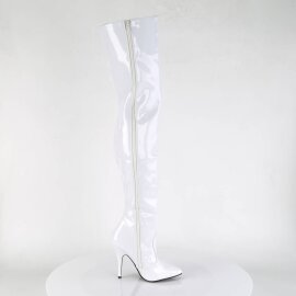 Pleaser SEDUCE-3010 Overknee Boots Patent White EU-38 / US-8