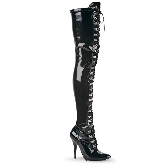 Pleaser SEDUCE-3024 Overknee Boots Patent Black EU-38 / US-8