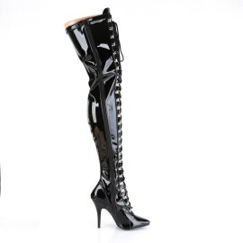 Pleaser SEDUCE-3024 Overknee Boots Patent Black EU-38 / US-8