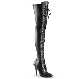 Pleaser SEDUCE-3024 Overknee Boots Faux Leather Black EU-38 / US-8
