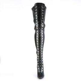Pleaser SEDUCE-3024 Overknee Boots Faux Leather Black EU-38 / US-8