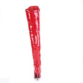 Pleaser SEDUCE-3024 Overknee Boots Patent Red EU-42 / US-12