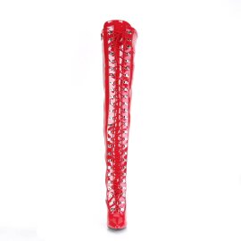 Pleaser SEDUCE-3024 Overknee Boots Patent Red EU-38 / US-8