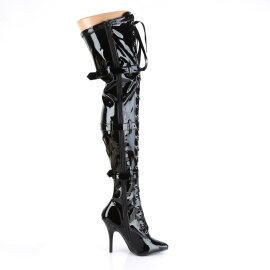 Pleaser SEDUCE-3028 Overknee Boots Patent Black EU-38 / US-8
