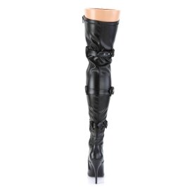 Pleaser SEDUCE-3028 Overknee Boots Faux Leather Black EU-38 / US-8