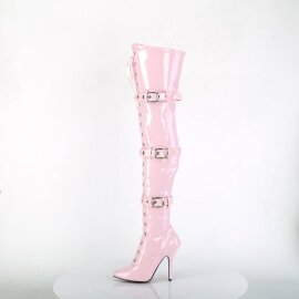 Pleaser SEDUCE-3028 Overknee Boots Patent Light Pink EU-38 / US-8