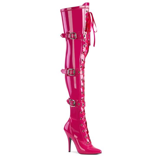 Pleaser SEDUCE-3028 Overknee Boots Patent Pink EU-39 / US-9