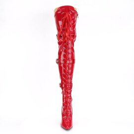 Pleaser SEDUCE-3028 Overknee Boots Patent Red EU-40 / US-10
