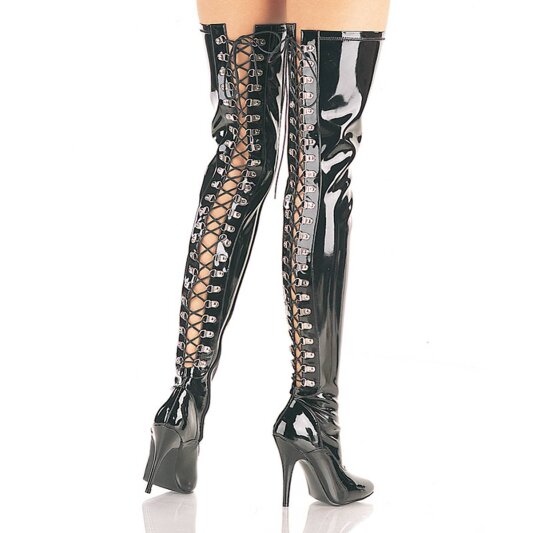 Pleaser SEDUCE-3063 Overknee Boots Patent Black EU-38 / US-8
