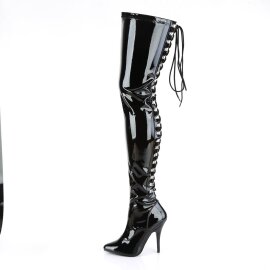 Pleaser SEDUCE-3063 Overknee Boots Patent Black EU-38 / US-8